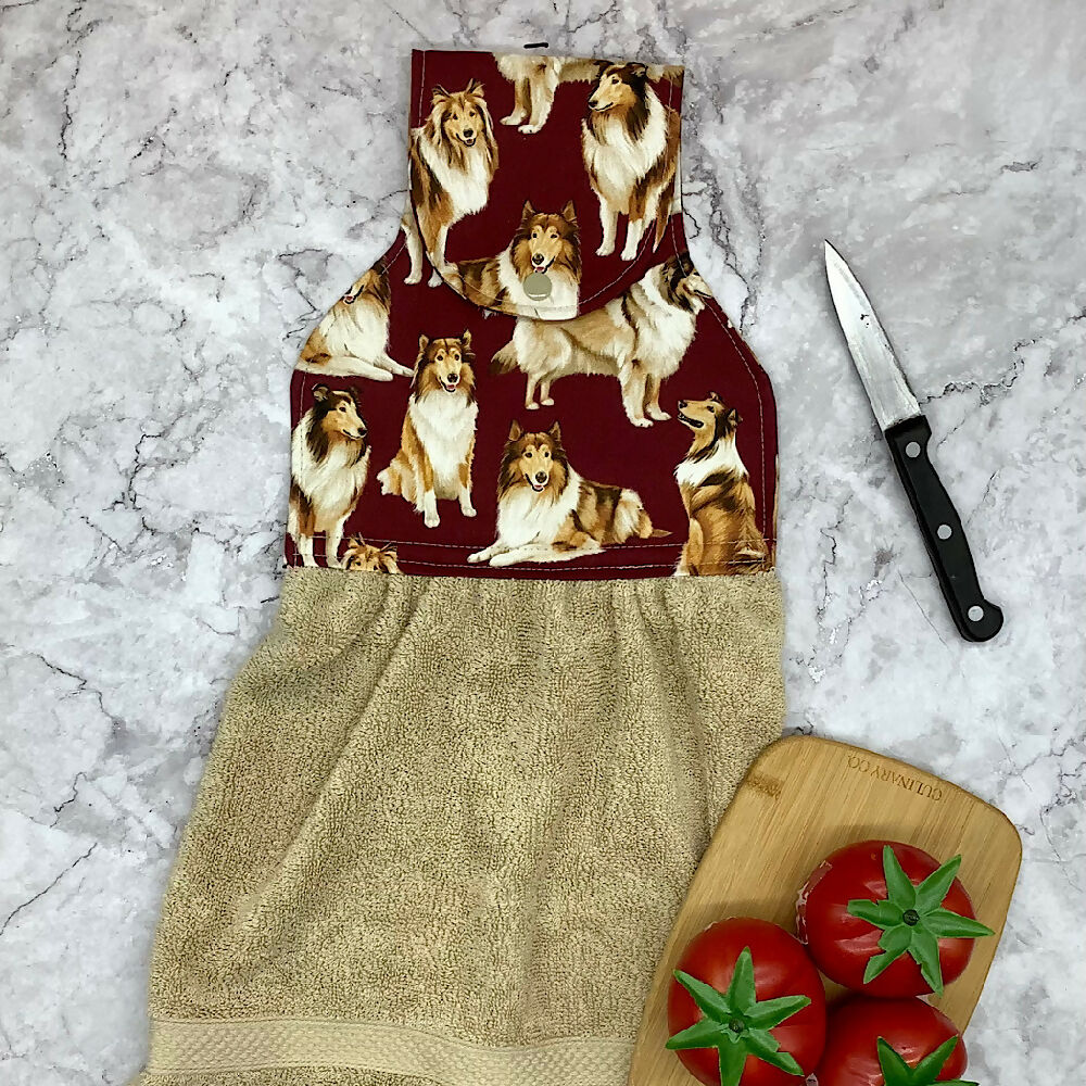 Dogs hanging hand towel - Collie, King Cavalier, French Bulldog - 4 Designs