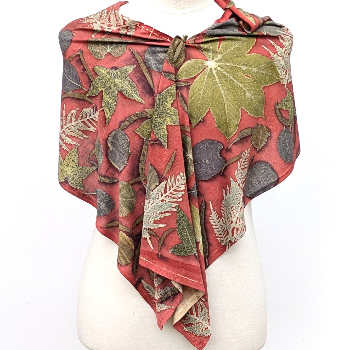 Silk scarf-botanical contact print