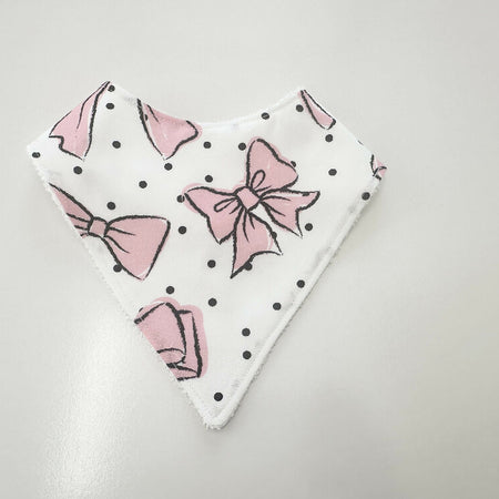 Pink bows bandana bib