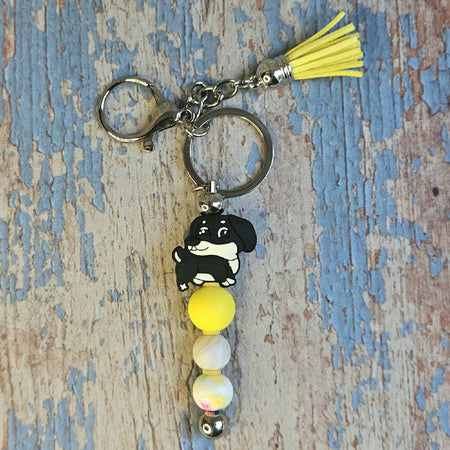 Dog Themed Beaded Keychain