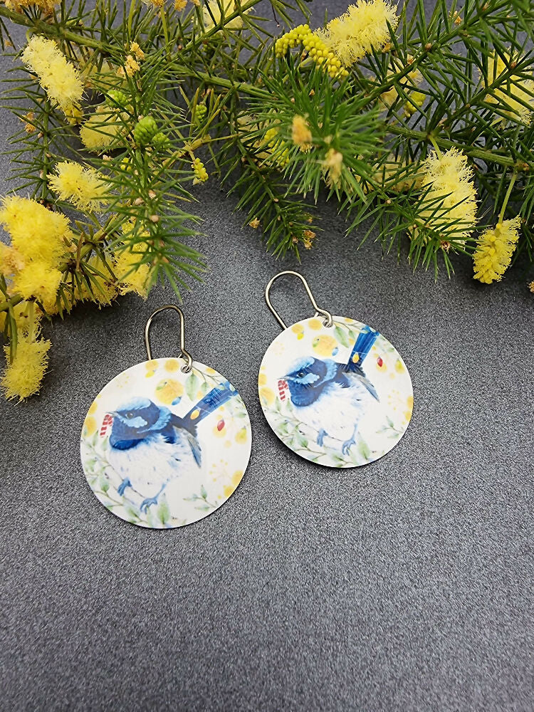 FAIRY WREN AUSSIE CHRISTMAS - earrings