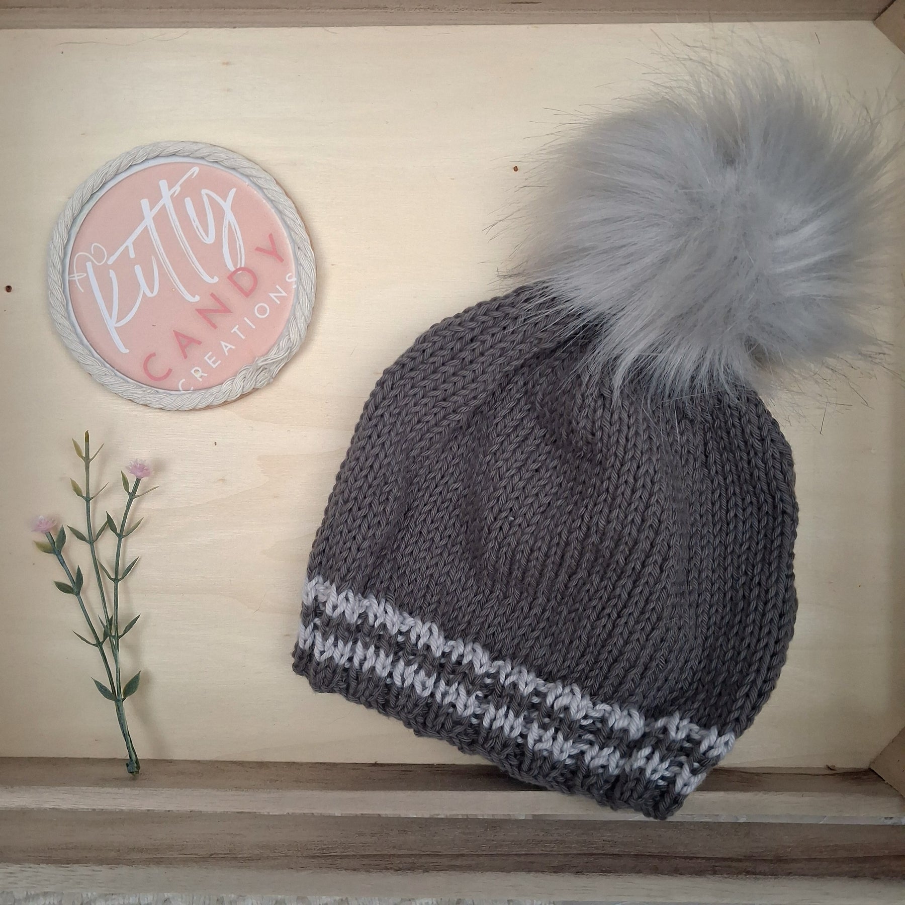 Handmade Knitted Baby Beanie - 100% Cotton (multiple colours)