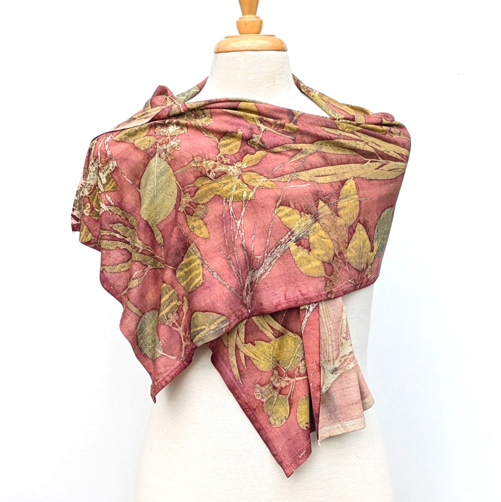 Silk scarf-botanical contact print