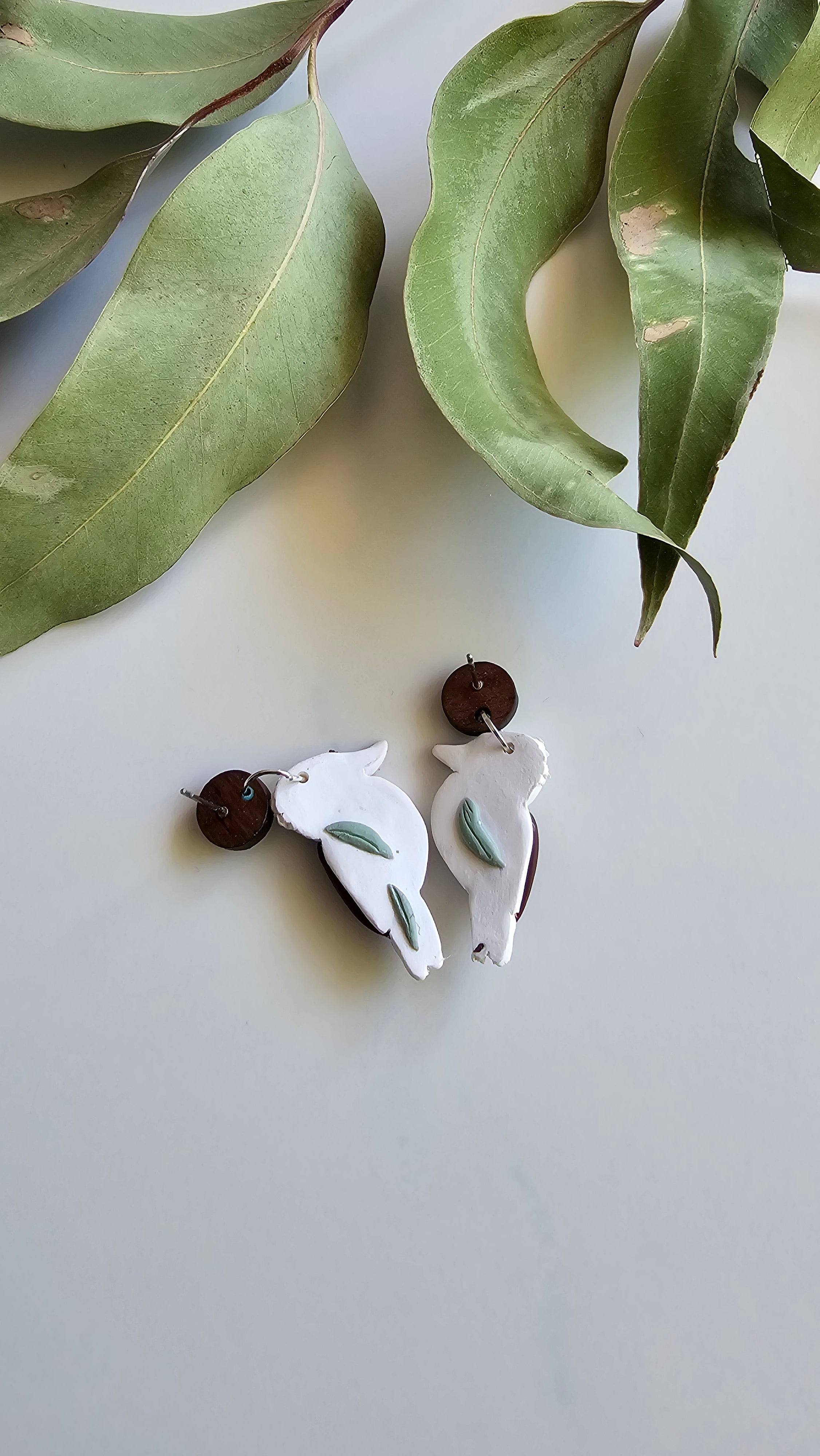 Kookaburra Dangle Earrings,Handmade Polymer Clay Kookaburra Earrings