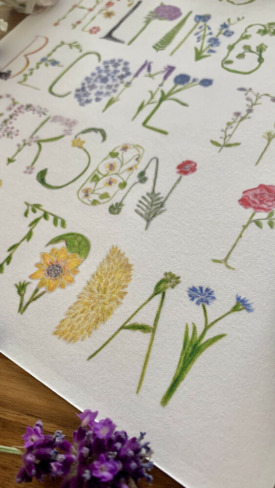 Thanks Mum Creative Hand-Lettered Art Print