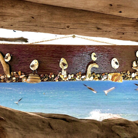 Timber Wall Art - Seagulls - Where is the chip