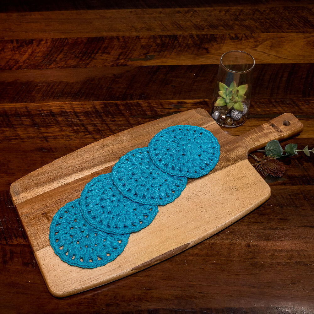 Organic Cotton Crocheted Coasters - Set of 4