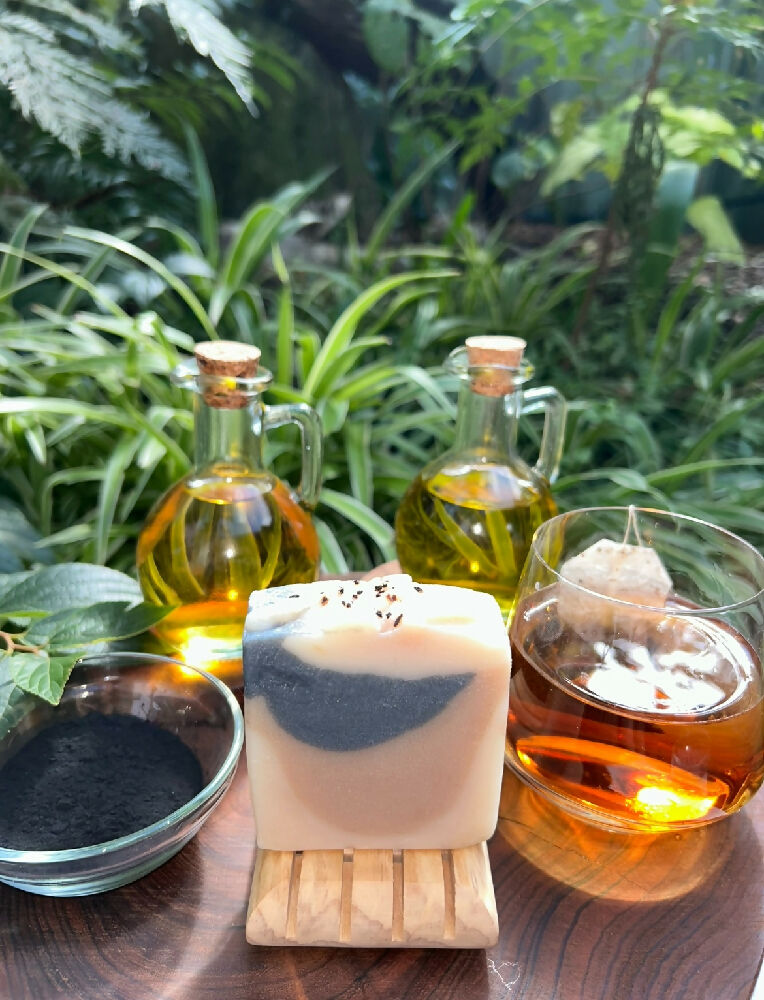 Black tea and goat’s milk soap