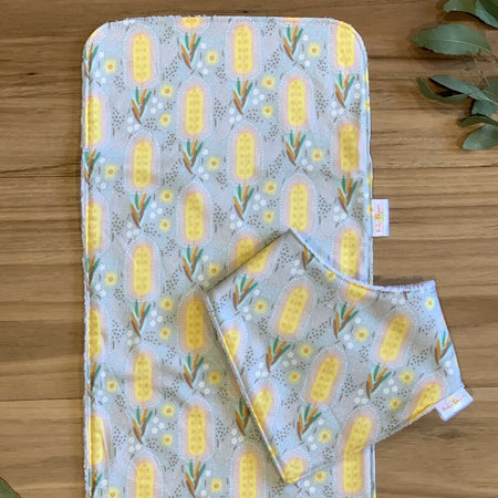 Baby Bib and Burp Cloth Set - Banksias