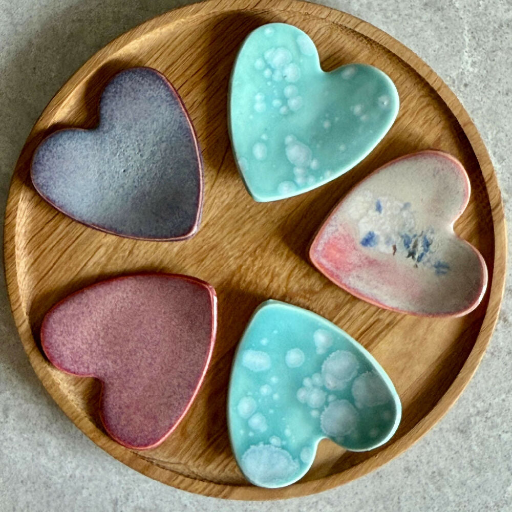 Australian-Ceramic-Pottery-Artist-Ana-Ceramica-Home-Decor-Ornaments-&-Accents-Handmade-Porcelain-Trinket-Dish-Heart-Shaped-Jewellery-Pink-Rose-Purple-Turquoise