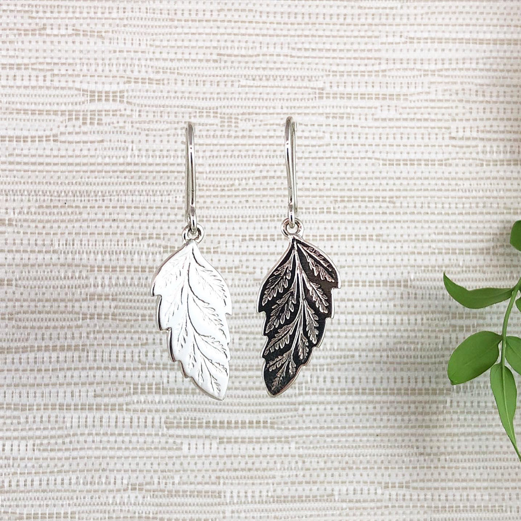 Sterling Silver Leaf Earrings