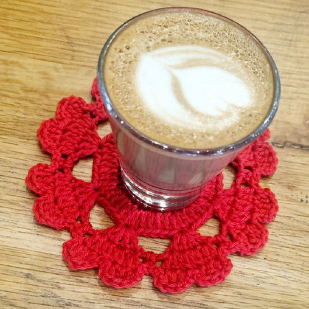 Crochet Coasters | Circle of Hearts | Hand Crochet Coasters