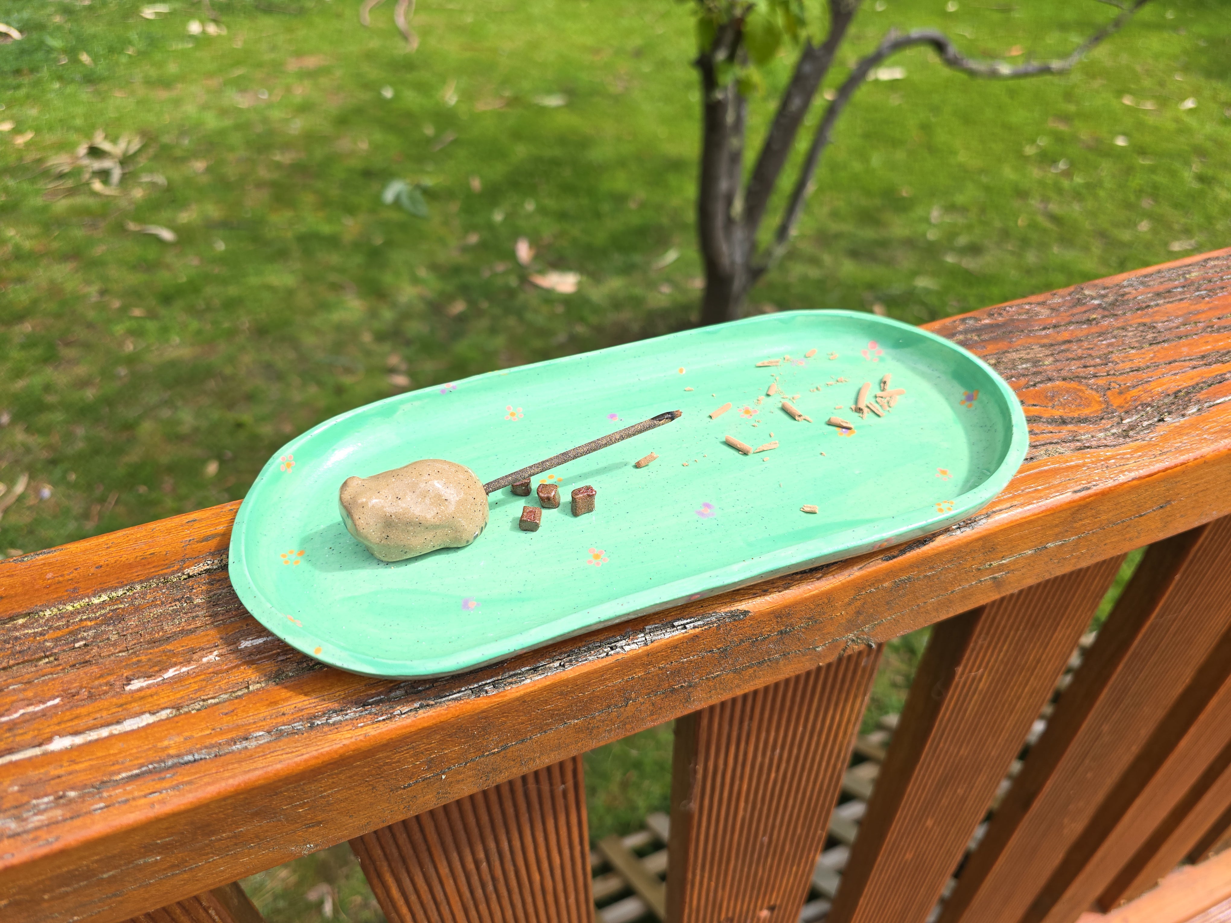 ceramic wombat bum incense dish