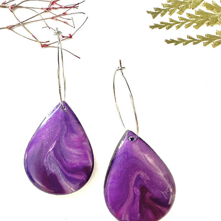 Purple Punch Hoop Earrings