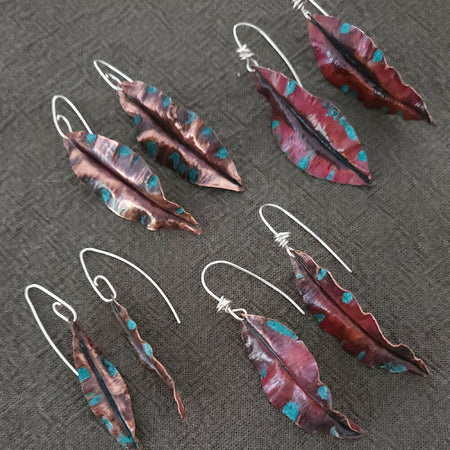 Eucalyptus leaves earrings