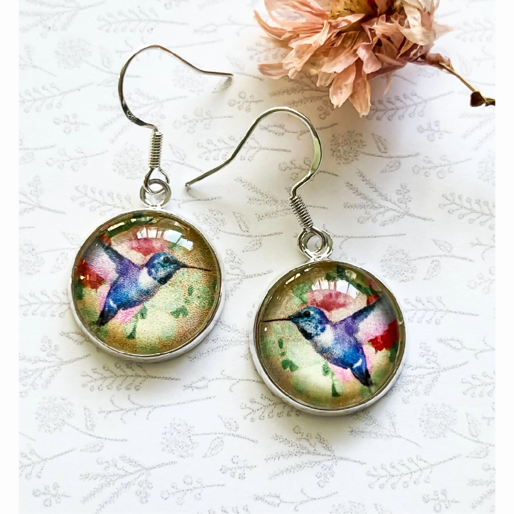 Hummingbird Earrings • Bird Lover Earrings