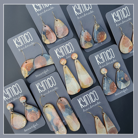 The Desert Dreaming Collection | Resin art jewellery | Large dangle earrings