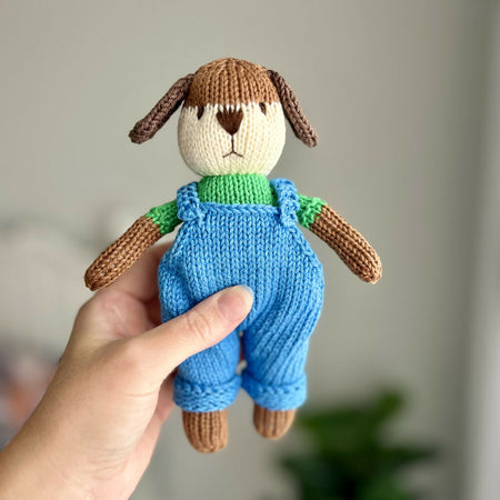 Danny the Dog | Hand Knit Toy| Cotton| 19cm | Ready to Ship