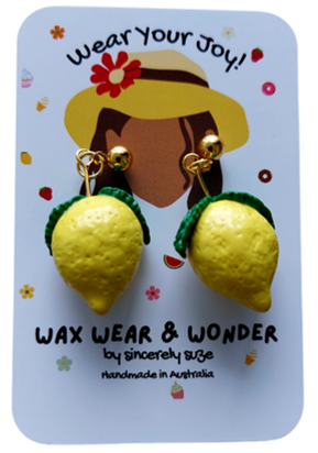 Polymer Clay Earrings - Lemon Tease Drops
