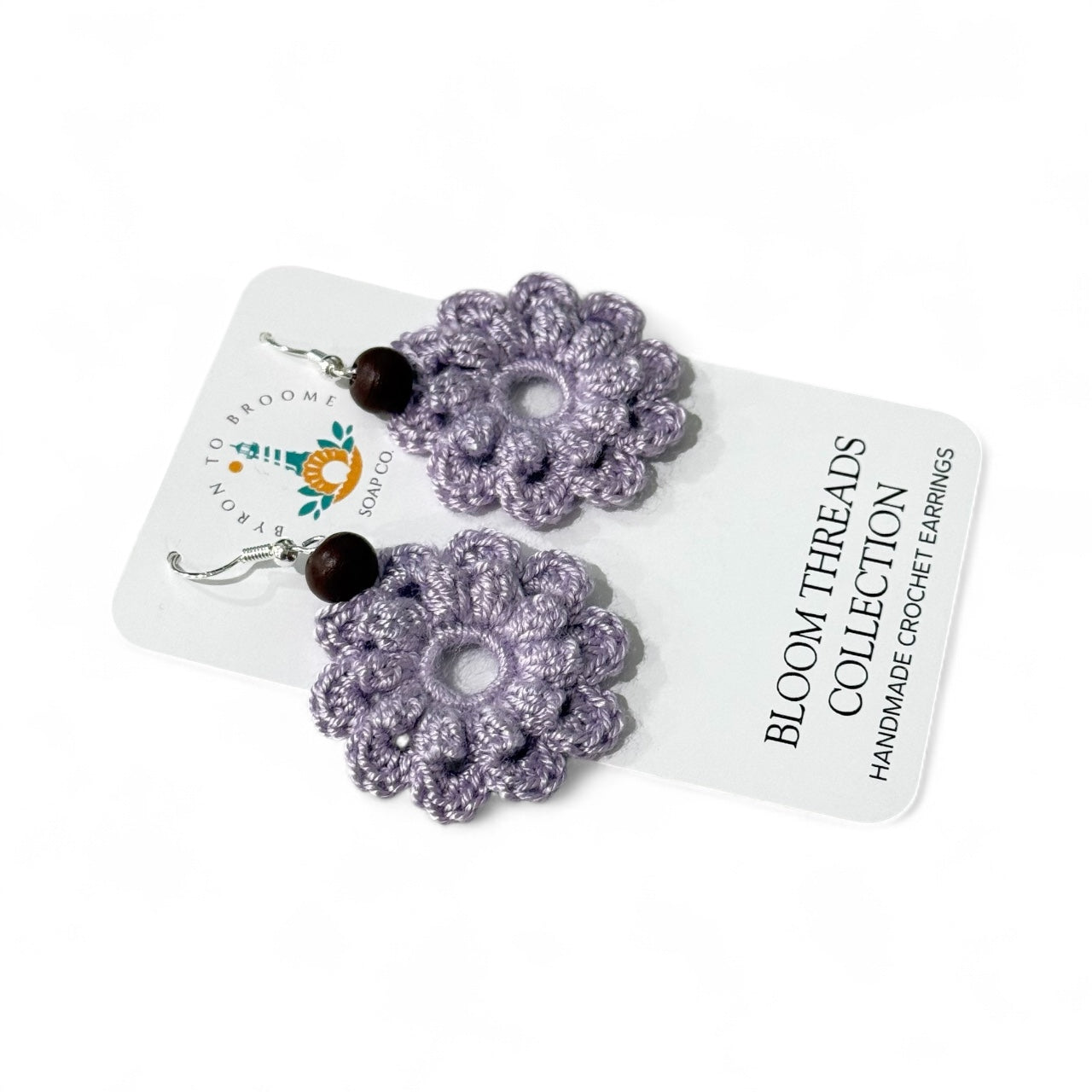Crochet Earrings - Bloom Threads: Lilac Mocha