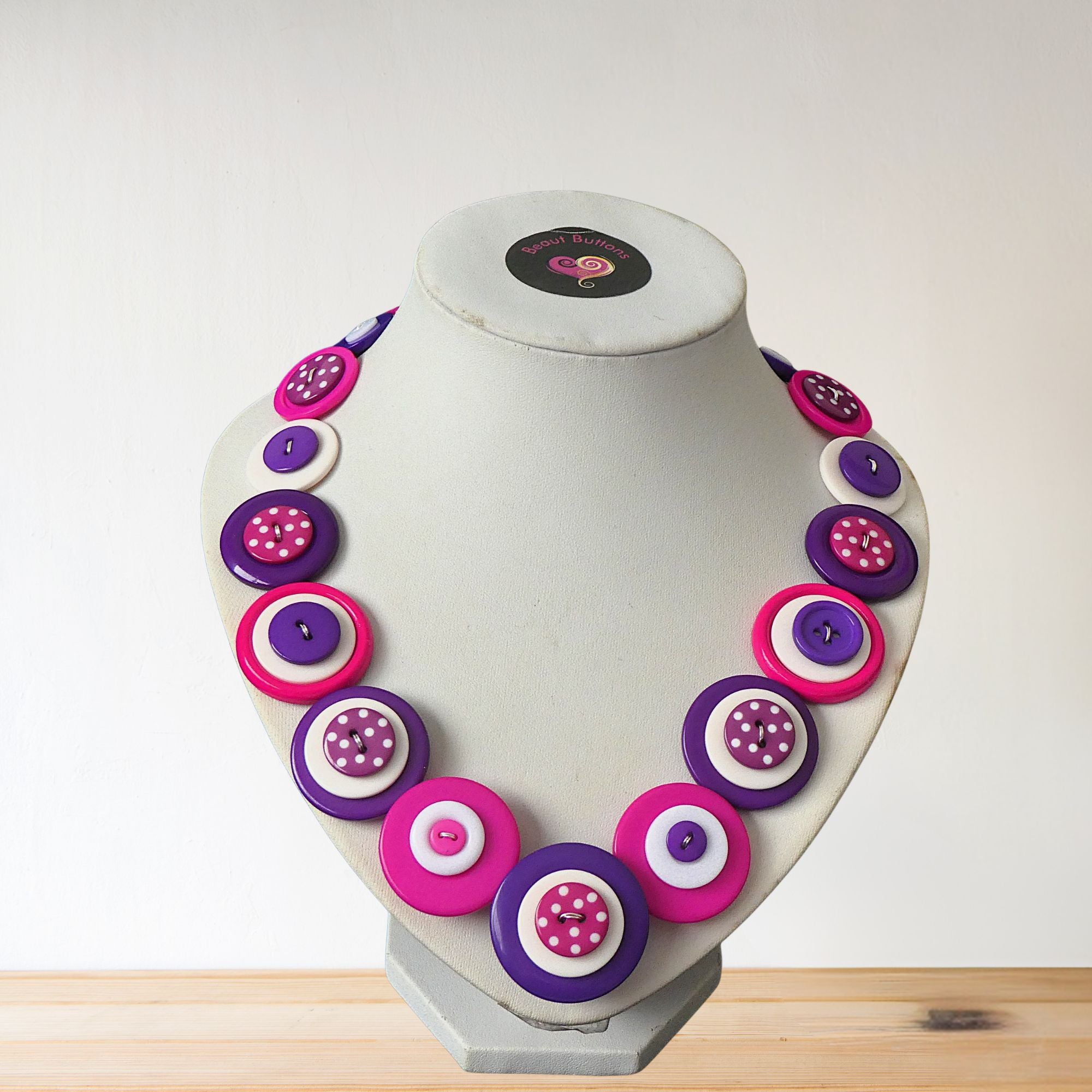 Button necklace and earrings - Lots of Spots