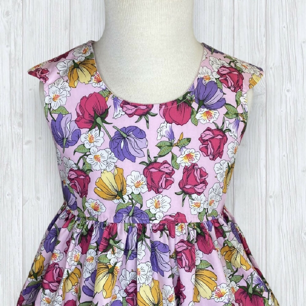 Pink Daisy / Flowers Tea Party Dress