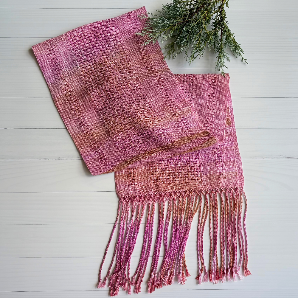 Light-pink-tencel-scarf-whole-flat-folded-handwoven-entangled-happiness-handwovens