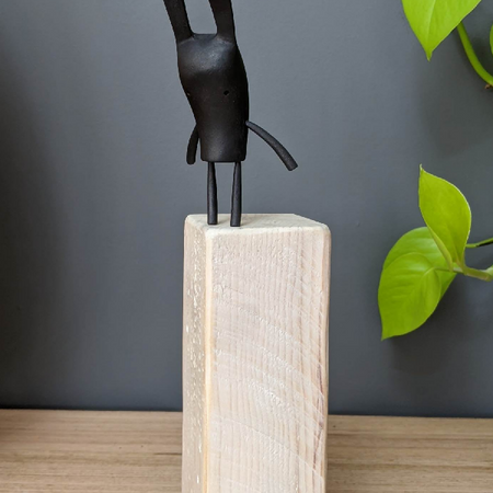 Hand Carved Rabbit (black)