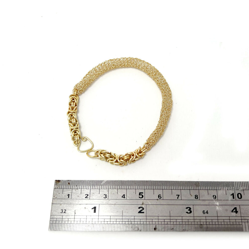 Byzantine+knitted bracelet size