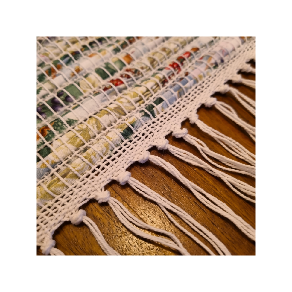 Handwoven Christmas fabric placemats white