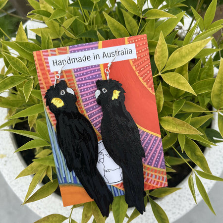 Black Cockatoo Earrings