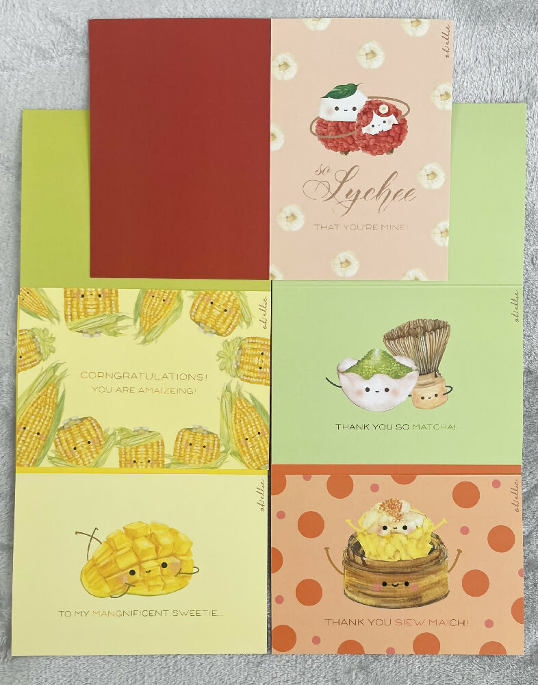 Set of 5 Greeting Cards with Envelopes