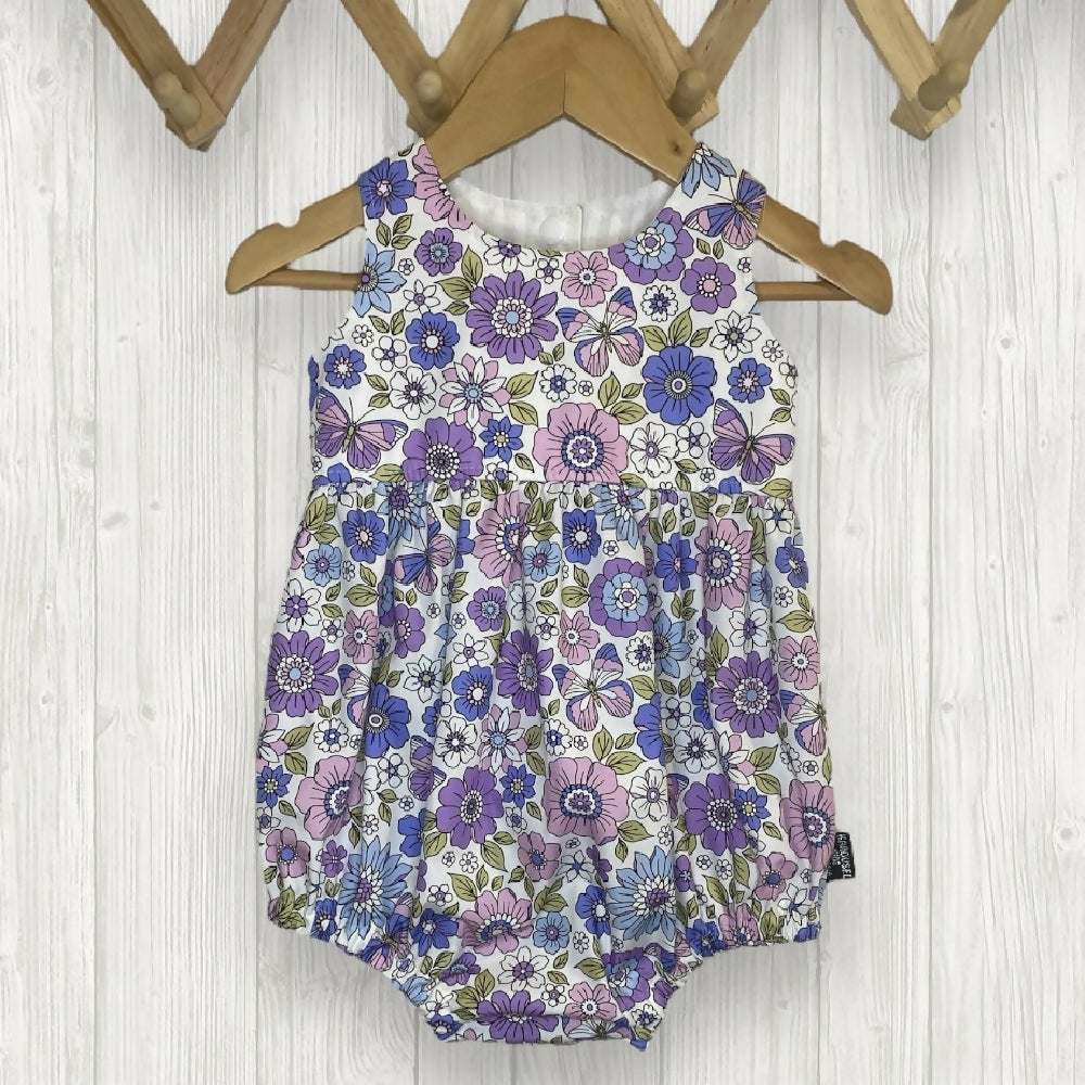 SIZE 0 - 70s Flowers Baby Tea Party Romper