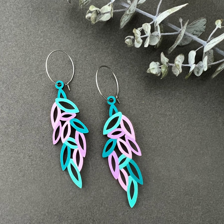 Leaf Hand Painted Wooden Earrings