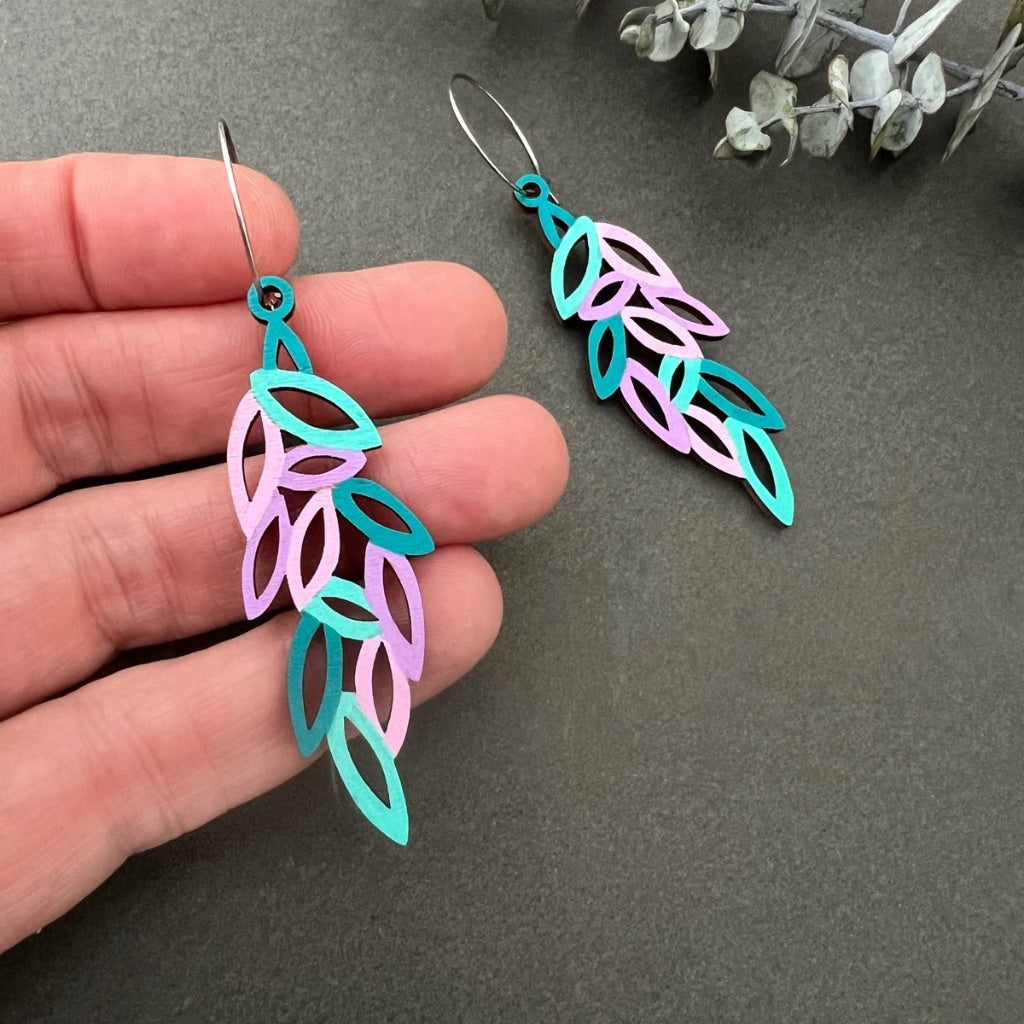 Leaf Hand Painted Wooden Earrings