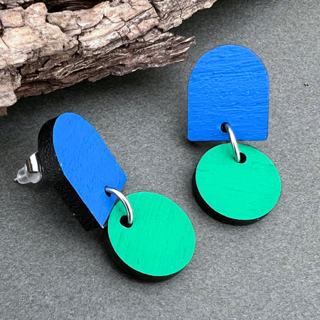 Mini Pop Of Colour Hand Painted Dangle Earrings