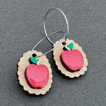 Apple Wooden Earrings