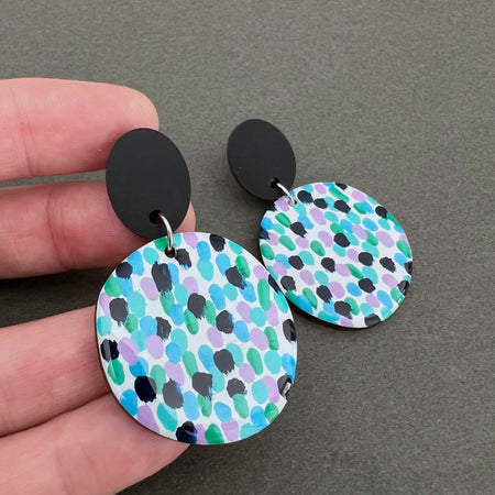 Hand Painted Arty Statement Earrings