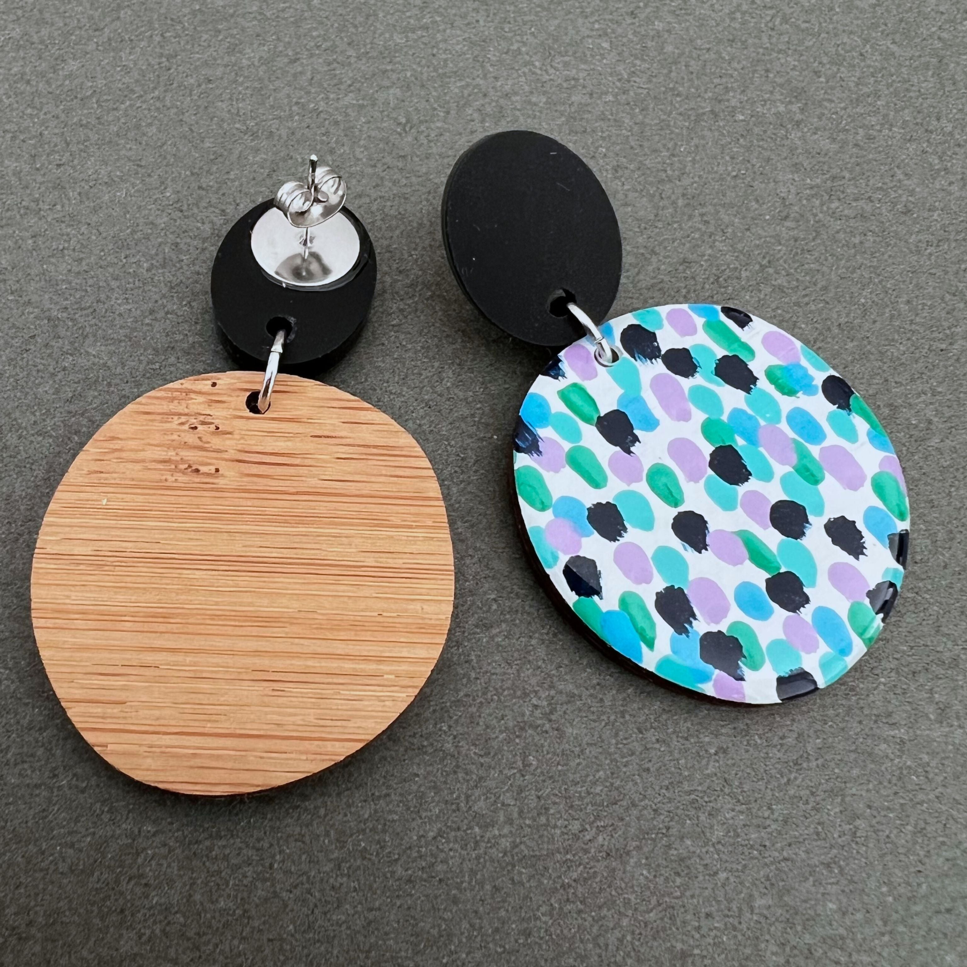 Hand Painted Arty Statement Earrings