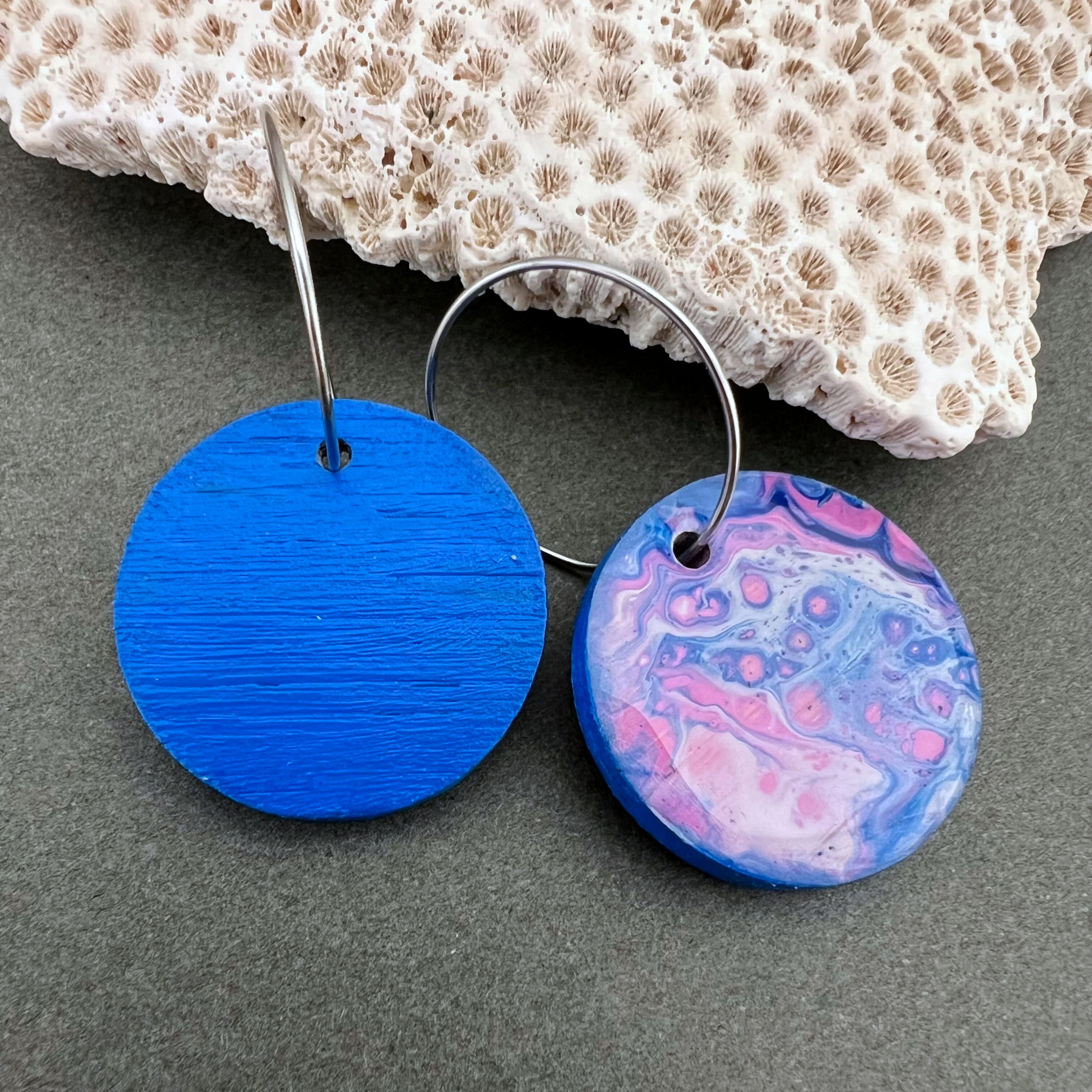 Hand Painted Art Wooden Earrings