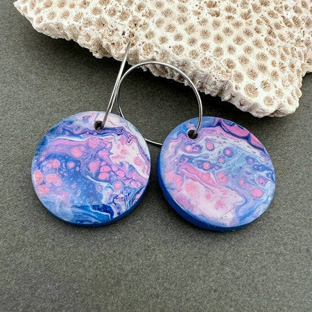 Hand Painted Art Wooden Earrings