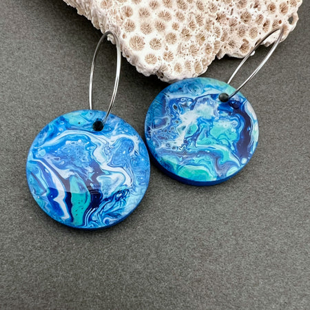 Hand Painted Art Wooden Earrings