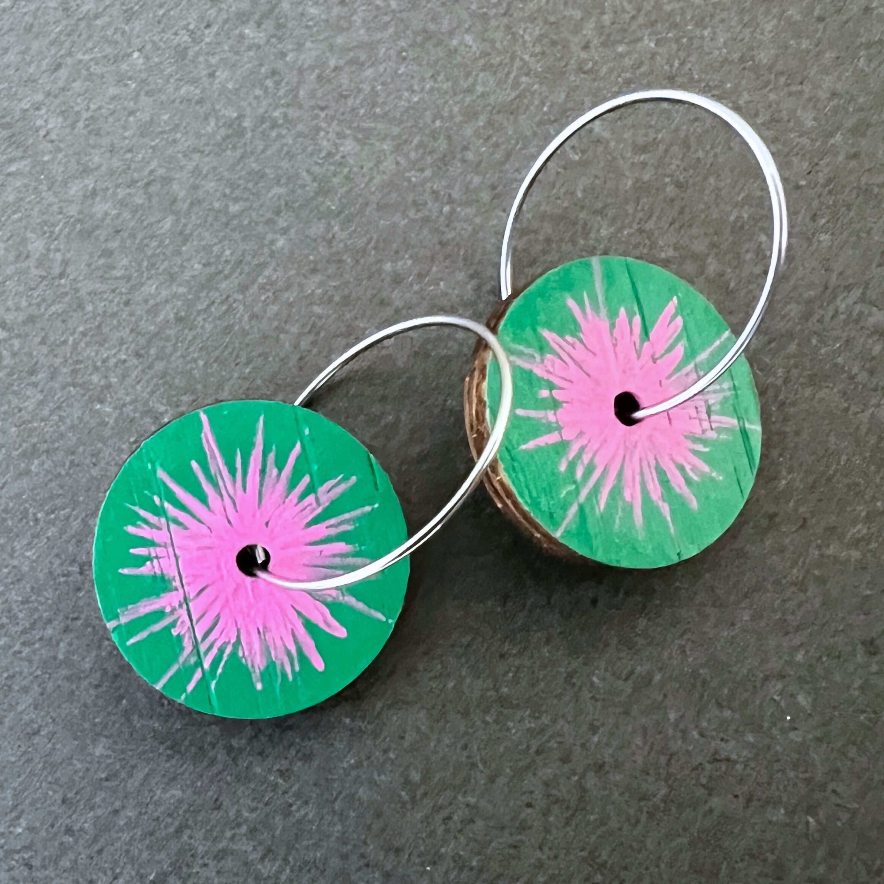 Unique Hand Painted Dangle Earrings