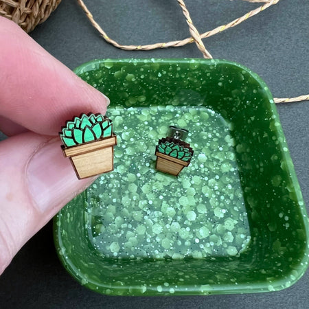 Green Gift Set Earrings And Trinket Dish