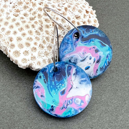 Hand Painted Art Wooden Earrings