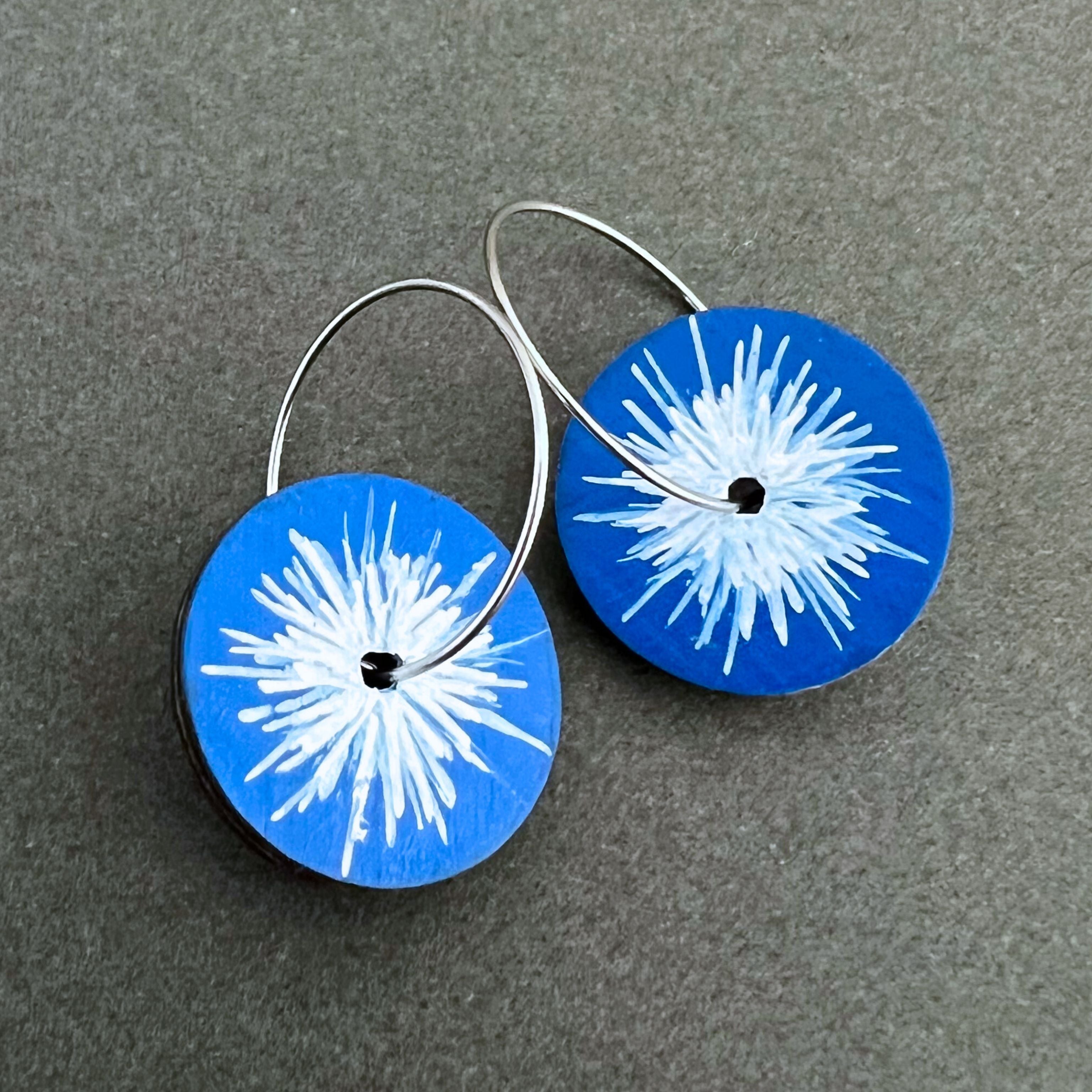 Unique Hand Painted Sparks Dangle Earrings