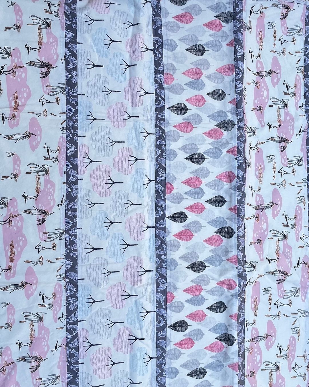 Handmade Organic Fabric Tummy Time Mat | Pink and Grey