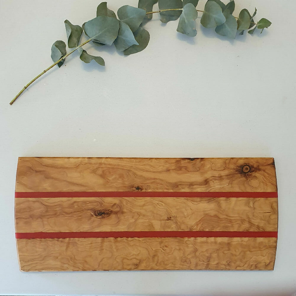 Charcuterie Board - wood and red resin