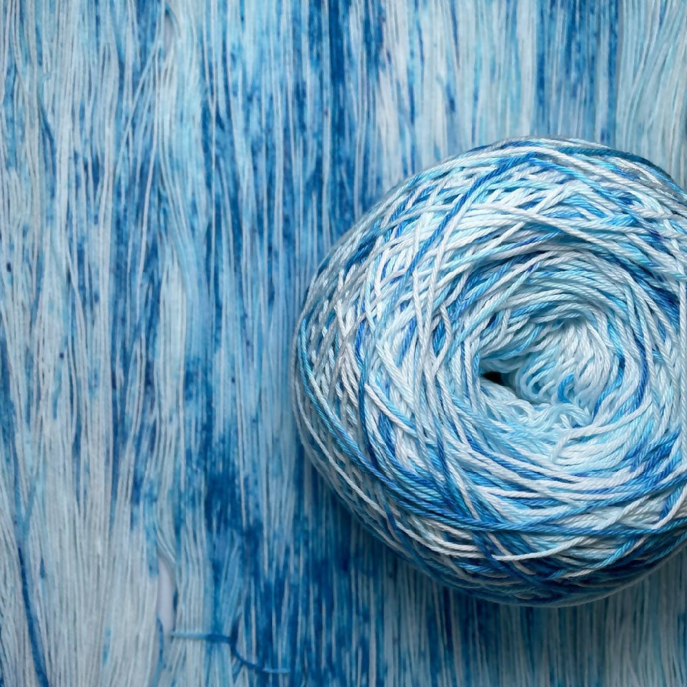 Sky Blue Speckled Cotton Yarn Cake