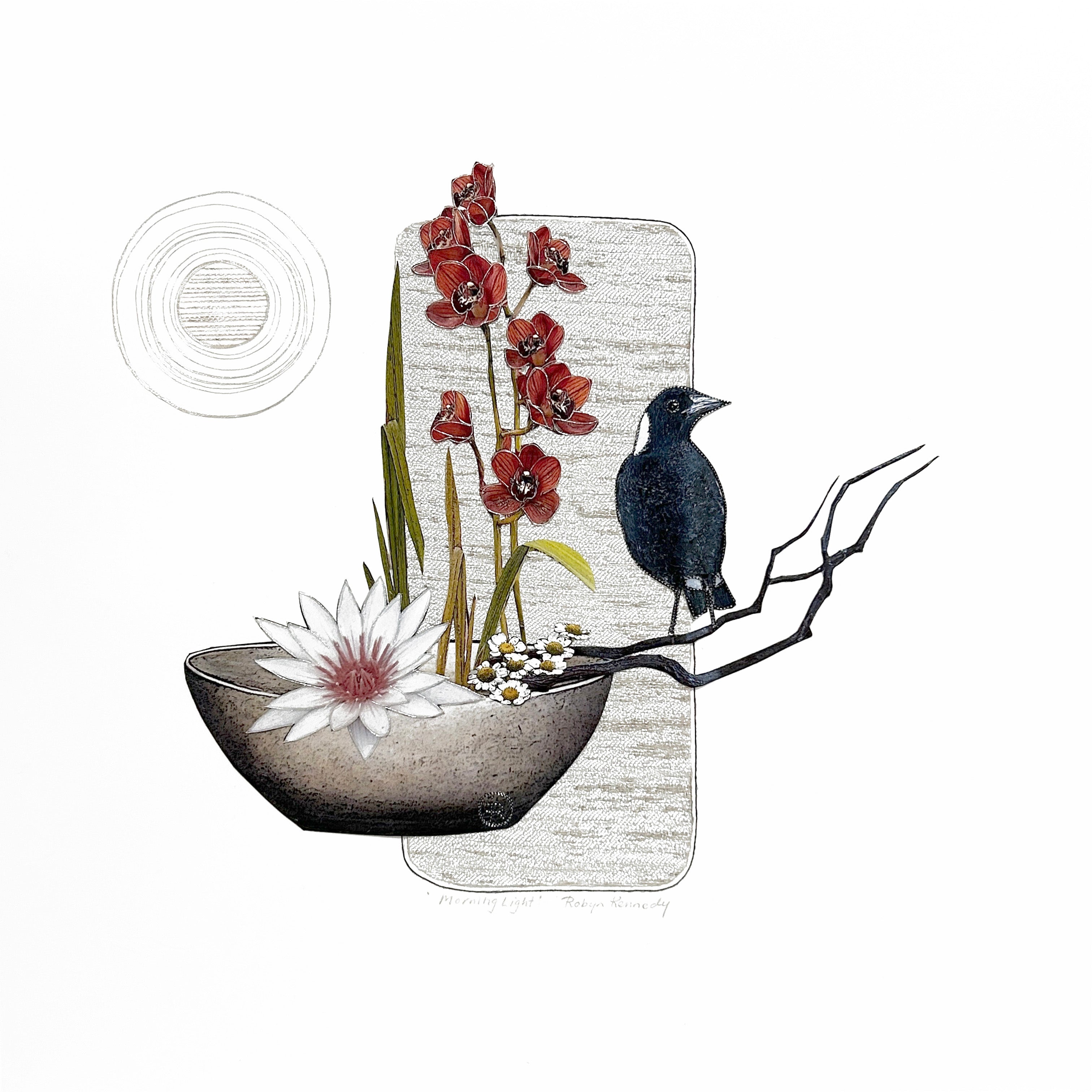 Morning Light - Flower Magpie Wall Art - Original